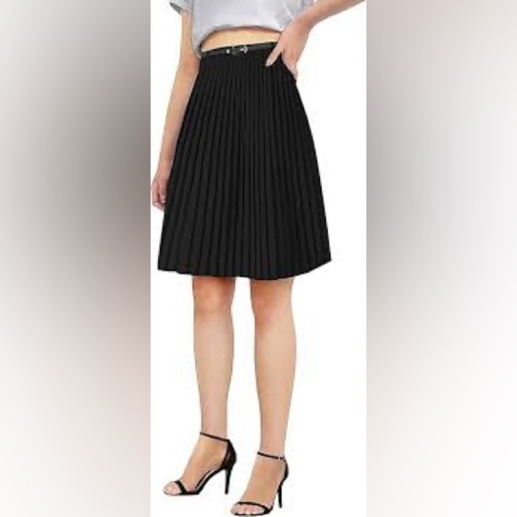 Tion Design Black Pleated Midi Skirt for Cocktail - Picture 5 of 14